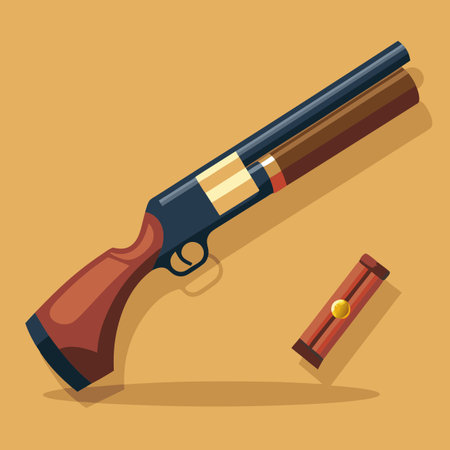 Illustration of gun with bulletのイラスト素材