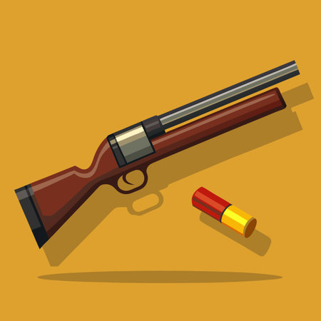 Illustration of gun with bullet