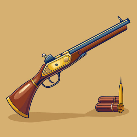 Illustration of gun with bullet