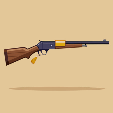 Illustration of gun with bulletのイラスト素材