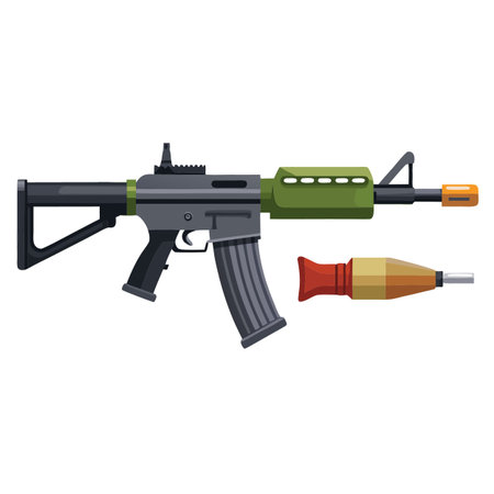 Illustration of gun with bullet