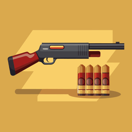 Illustration of gun with bullet