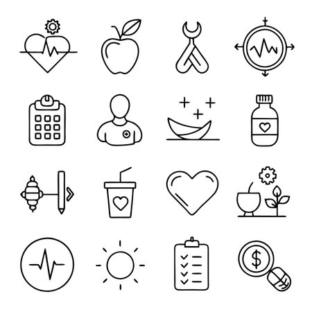 Multi concept outline icons setのイラスト素材