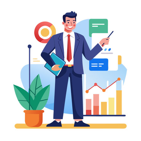 Illustration of business and financeのイラスト素材