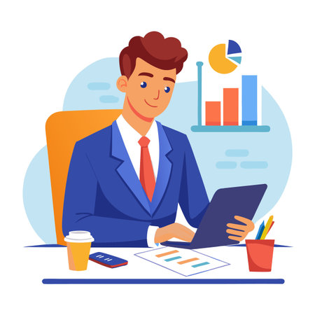 Illustration of business and financeのイラスト素材