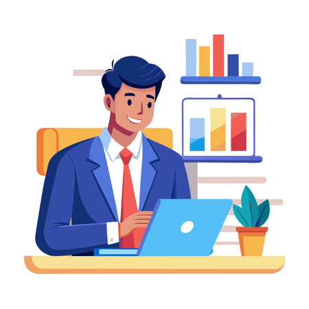 Illustration of business and financeのイラスト素材