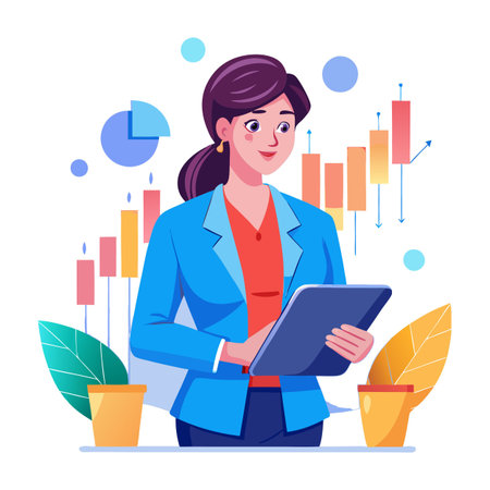 Illustration of business and financeのイラスト素材