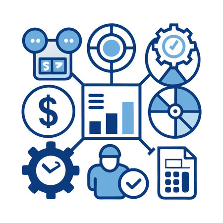 Financial analysis infographic elements with data visualization and chartsのイラスト素材