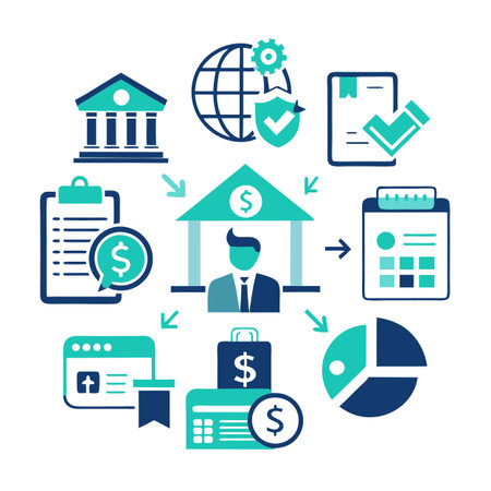 Financial solutions and consulting service, modern flat vector designのイラスト素材