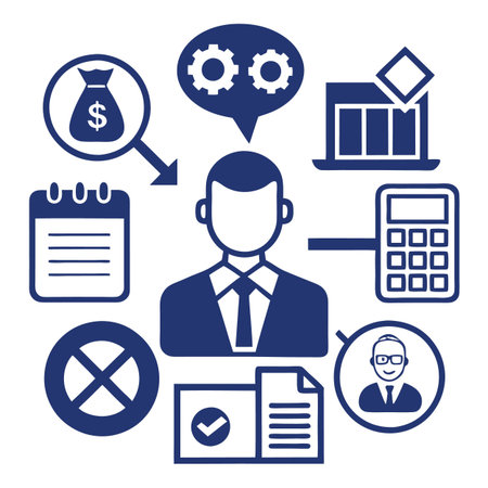 Financial analysis and planning illustration in business contextのイラスト素材