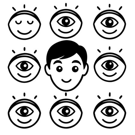 Set of cartoon facesのイラスト素材