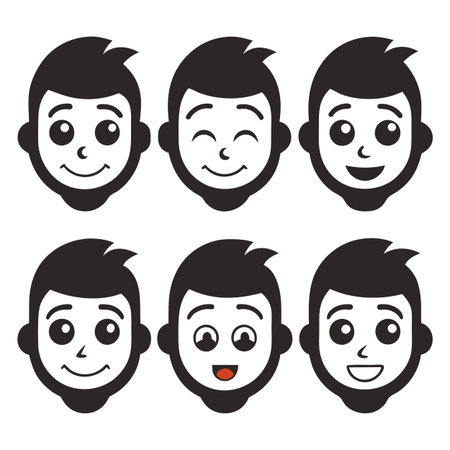 Set of cartoon facesのイラスト素材