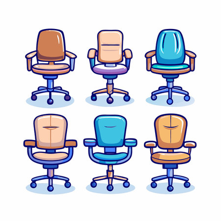 Set of Office Chairのイラスト素材
