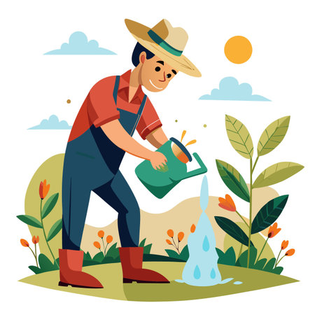 Illustration of Farmer Activityのイラスト素材