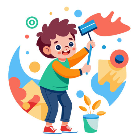 Illustration of painting activityのイラスト素材