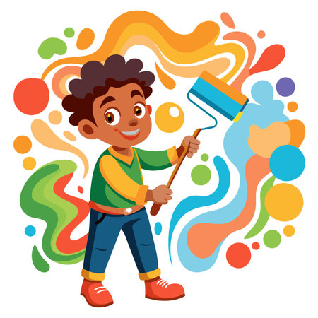 Illustration of painting activityのイラスト素材