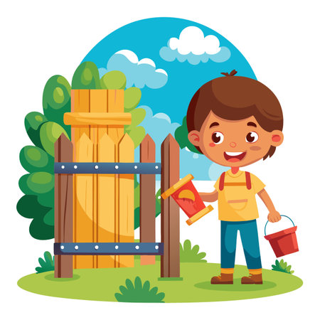 Illustration of painting activityのイラスト素材