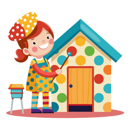 Illustration of painting activityのイラスト素材