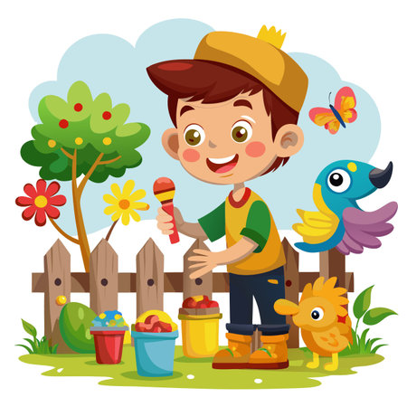 Illustration of painting activityのイラスト素材