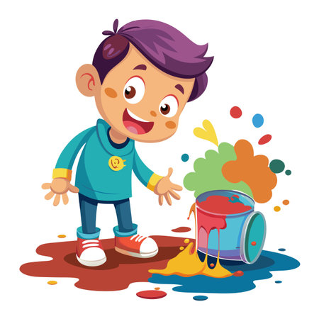 Illustration of painting activityのイラスト素材