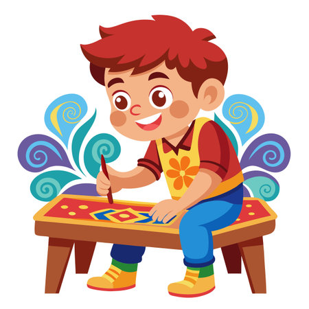 Illustration of painting activityのイラスト素材