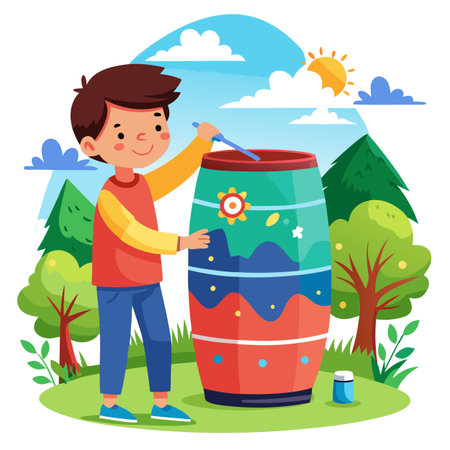 Illustration of painting activityのイラスト素材