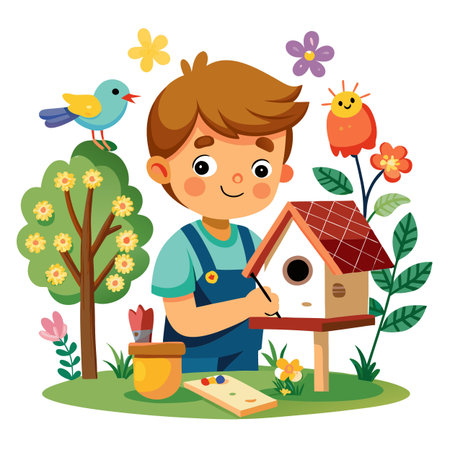 Illustration of painting activityのイラスト素材