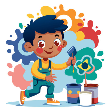 Illustration of painting activityのイラスト素材