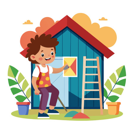 Illustration of painting activityのイラスト素材