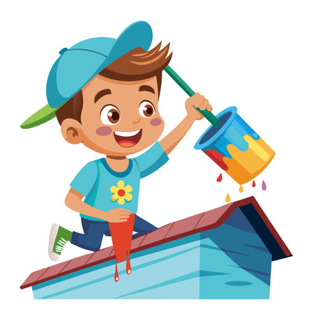 Illustration of painting activityのイラスト素材