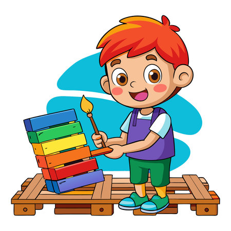 Illustration of painting activityのイラスト素材