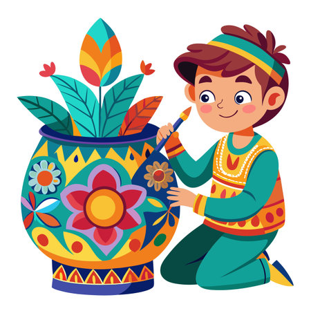 Illustration of painting activityのイラスト素材