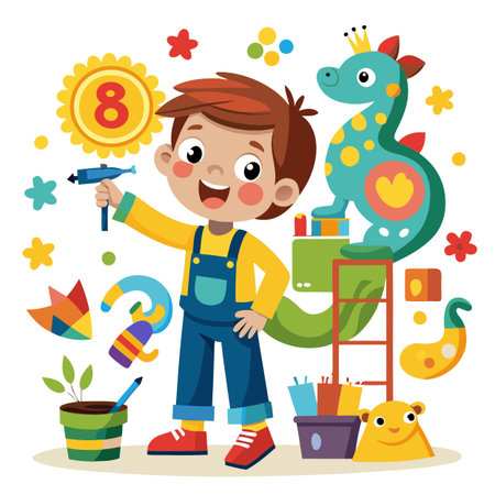 Illustration of painting activityのイラスト素材