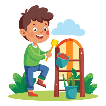 Illustration of painting activityのイラスト素材