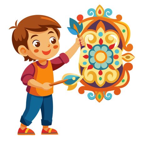 Illustration of painting activityのイラスト素材