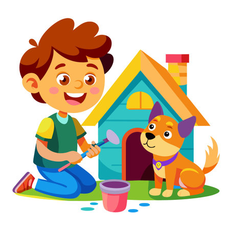 Illustration of painting activityのイラスト素材