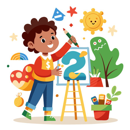 Illustration of painting activityのイラスト素材