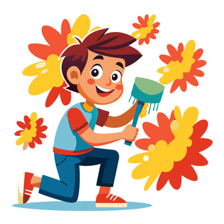 Illustration of painting activityのイラスト素材