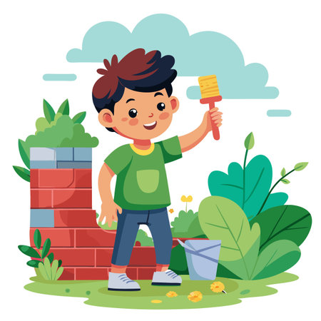 Illustration of painting activityのイラスト素材