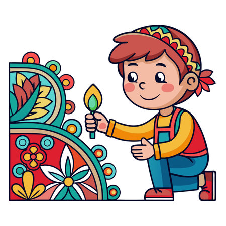 Illustration of painting activityのイラスト素材