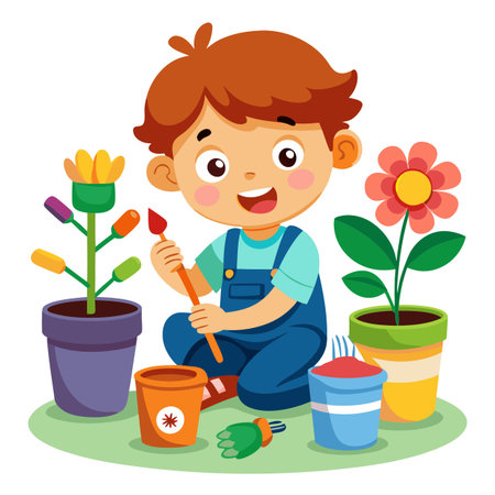 Illustration of painting activityのイラスト素材