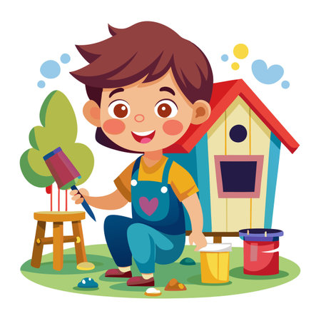 Illustration of painting activityのイラスト素材