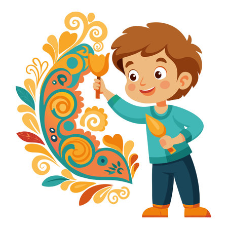 Illustration of painting activityのイラスト素材