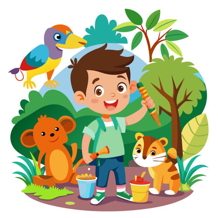 Illustration of painting activityのイラスト素材