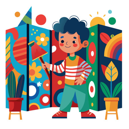 Illustration of painting activityのイラスト素材