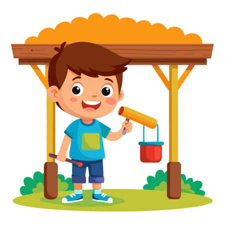 Illustration of painting activityのイラスト素材