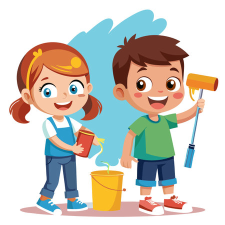 Illustration of painting activityのイラスト素材