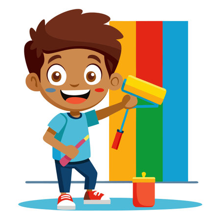 Illustration of painting activityのイラスト素材