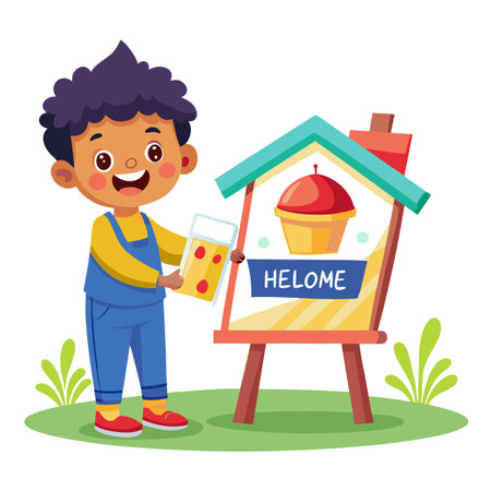 Illustration of painting activityのイラスト素材