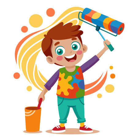 Illustration of painting activityのイラスト素材